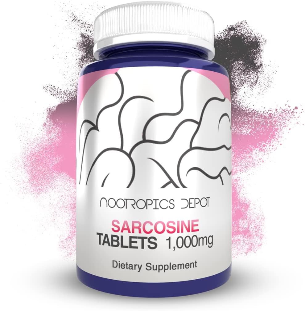 Chewable 1000mg Sarcosine Tablets by Nootropics Depot - 120 Count