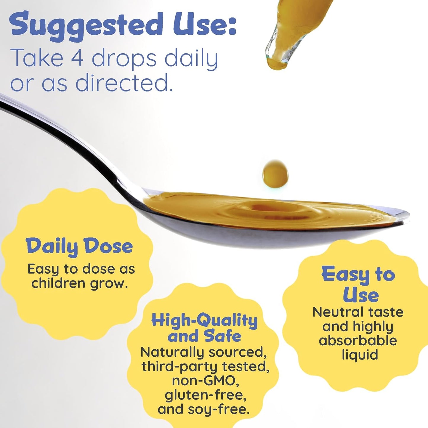 Children's Liquid Vitamin D3 Drops - 400 IU Per Serving - Supports Brain Development - 0.43 fl oz