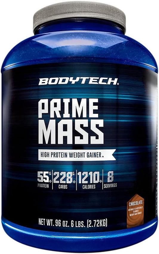 Chocolate BodyTech Prime Mass - 6 lbs./8 Servings for Muscle Growth and Recovery