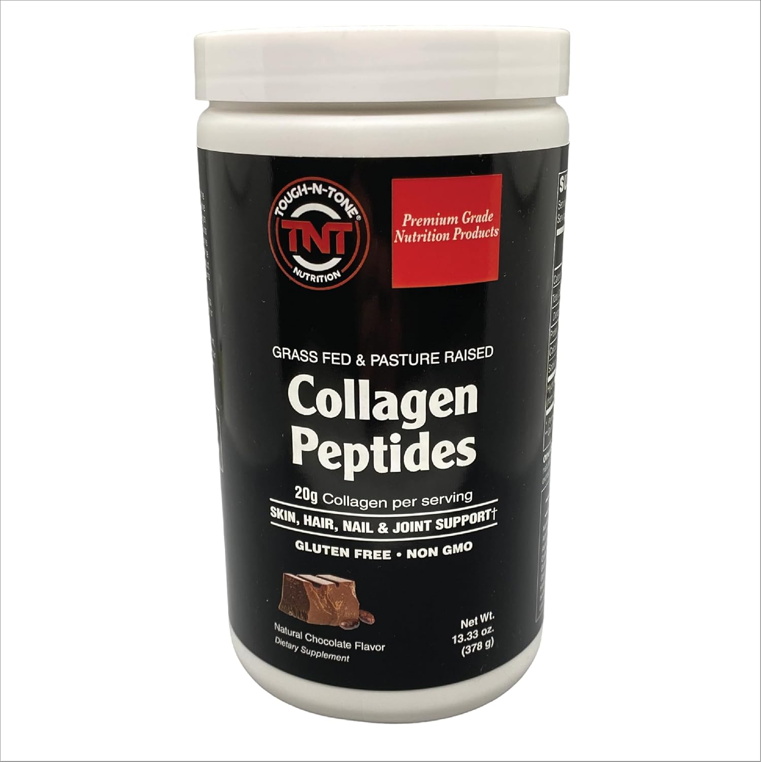 Chocolate Collagen Peptides Powder - 20g Grass-Fed Bovine Collagen per Serving - Non-GMO, Gluten/Dairy/Soy-Free