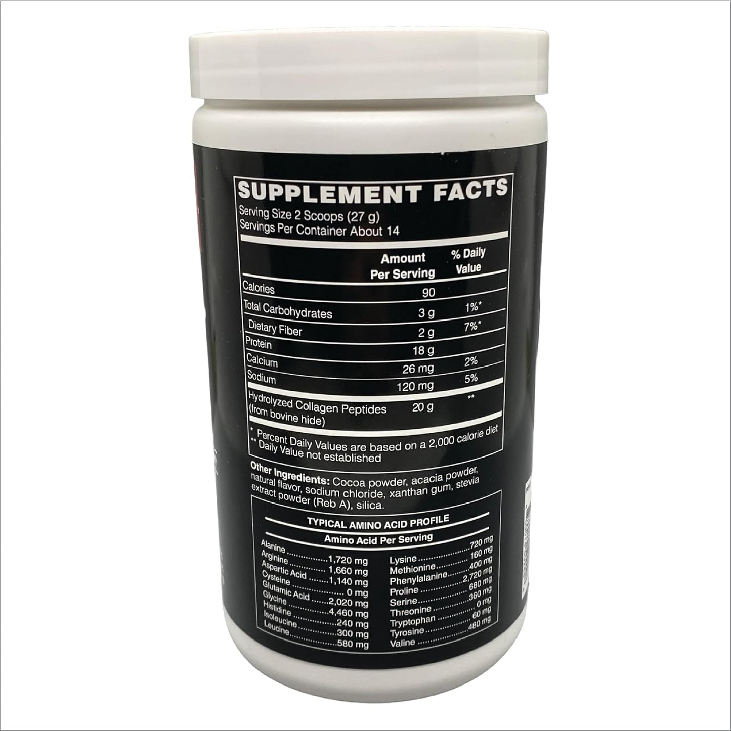 Chocolate Collagen Peptides Powder - 20g Grass-Fed Bovine Collagen per Serving - Non-GMO, Gluten/Dairy/Soy-Free