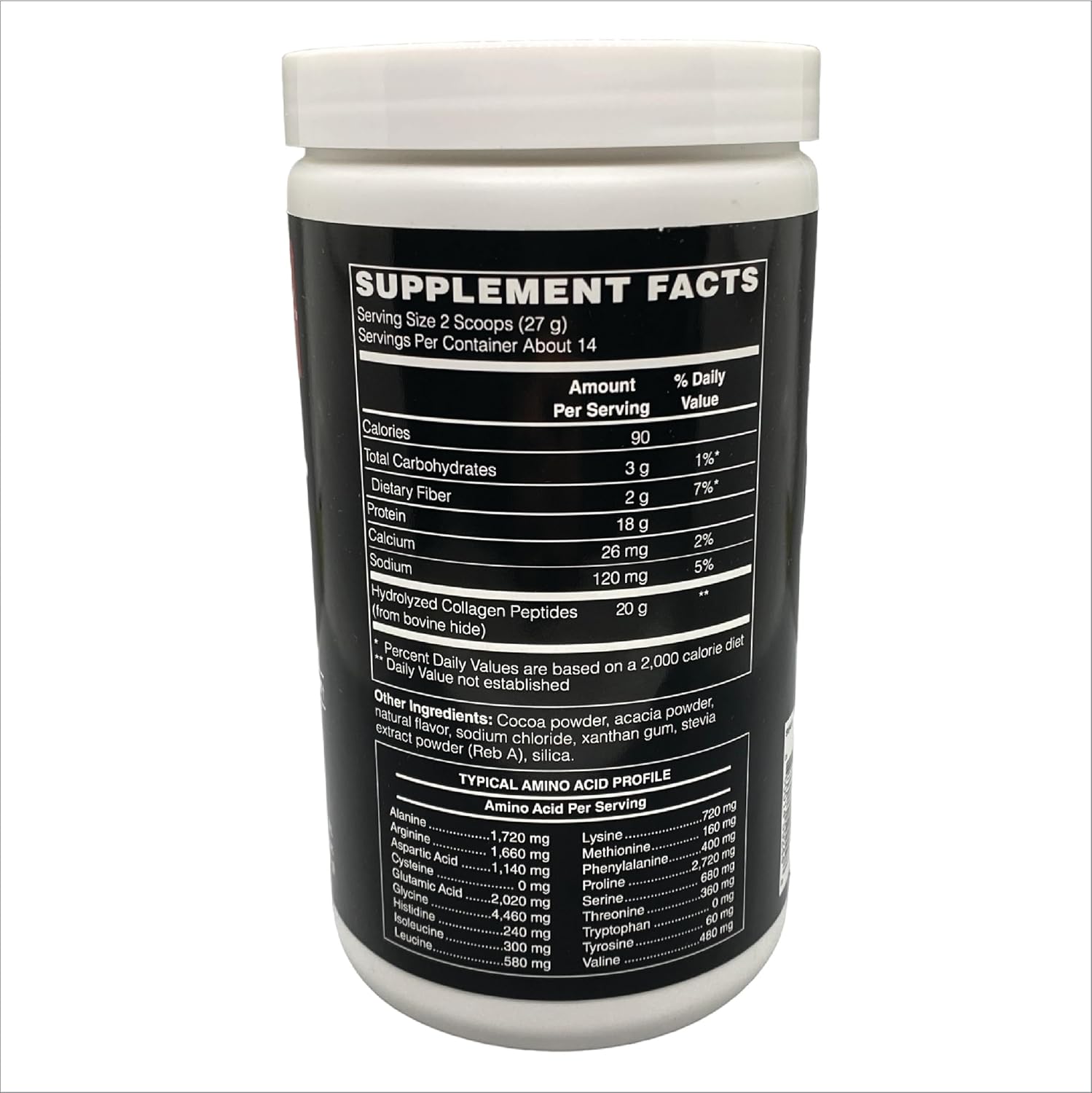 Chocolate Collagen Peptides Powder - 20g Grass-Fed Bovine Collagen per Serving - Non-GMO, Gluten/Dairy/Soy-Free