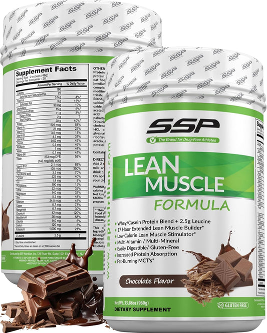 Chocolate Meal Replacement with Whey Isolate, Casein, Leucine & MCT - Low-Calorie Protein for Lean Muscle