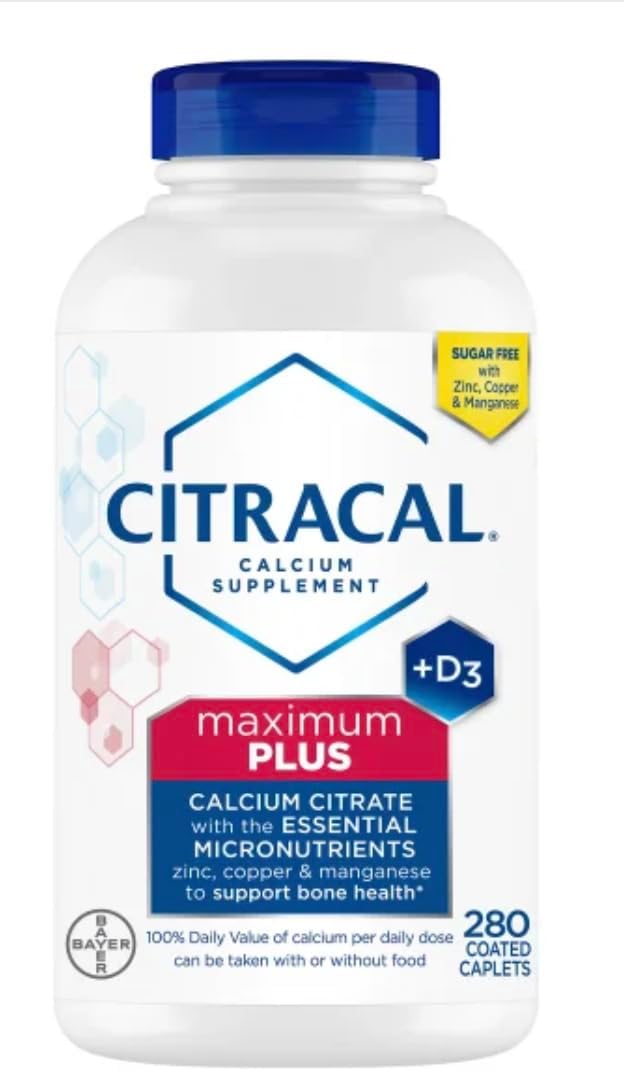 Citra-Cal+D3 Supplement with Zinc, Copper, Magnesium - Maximum Plus Formula, 280 Count