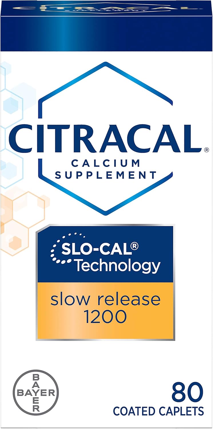 Citracal Calcium + Vitamin D Slow Release 1200 mg Tablets, 80 Tablets Each, Pack of 4