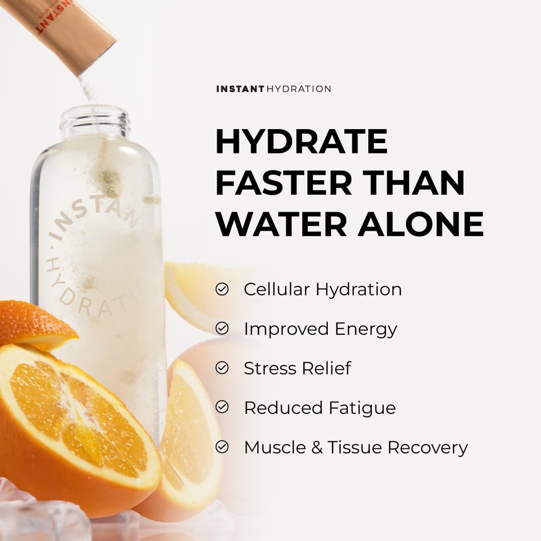 Citrus Orange Electrolyte Powder Packets - Zero Sugar - Keto, Vegan, Gluten-Free - 30 Sticks for Hydration & Recovery