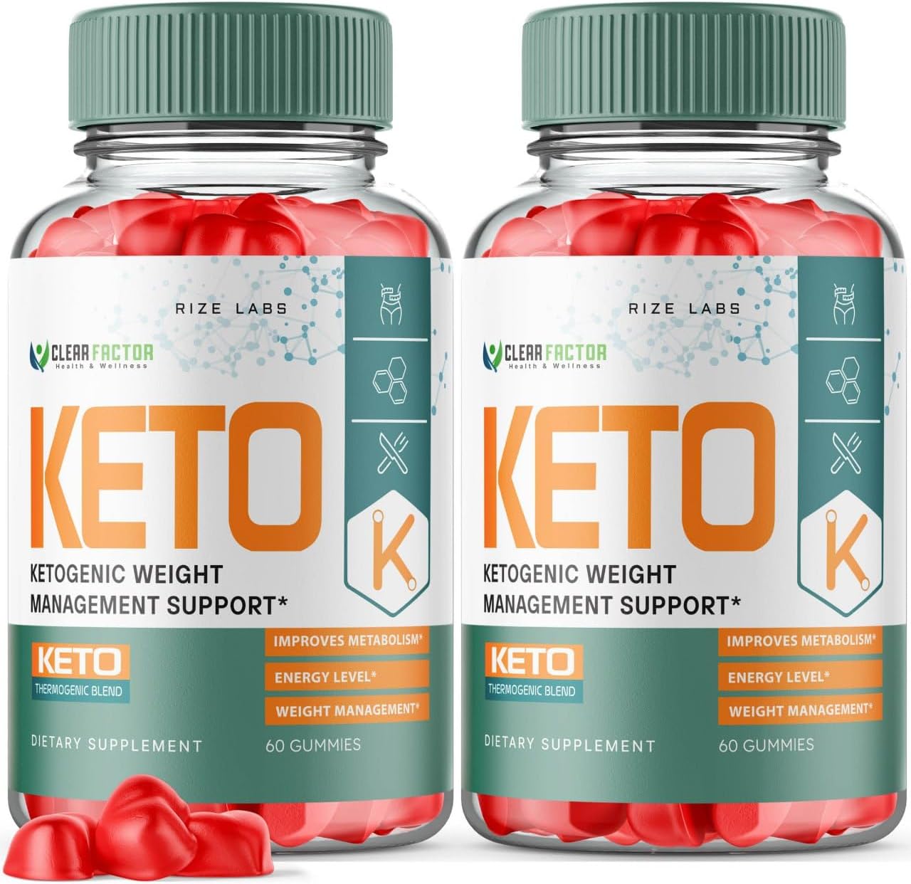 Clear Factor Keto ACV Gummies - 2 Pack for Advanced  Slimming Formula  - Maximum Strength Supplement - 120 Gummies
