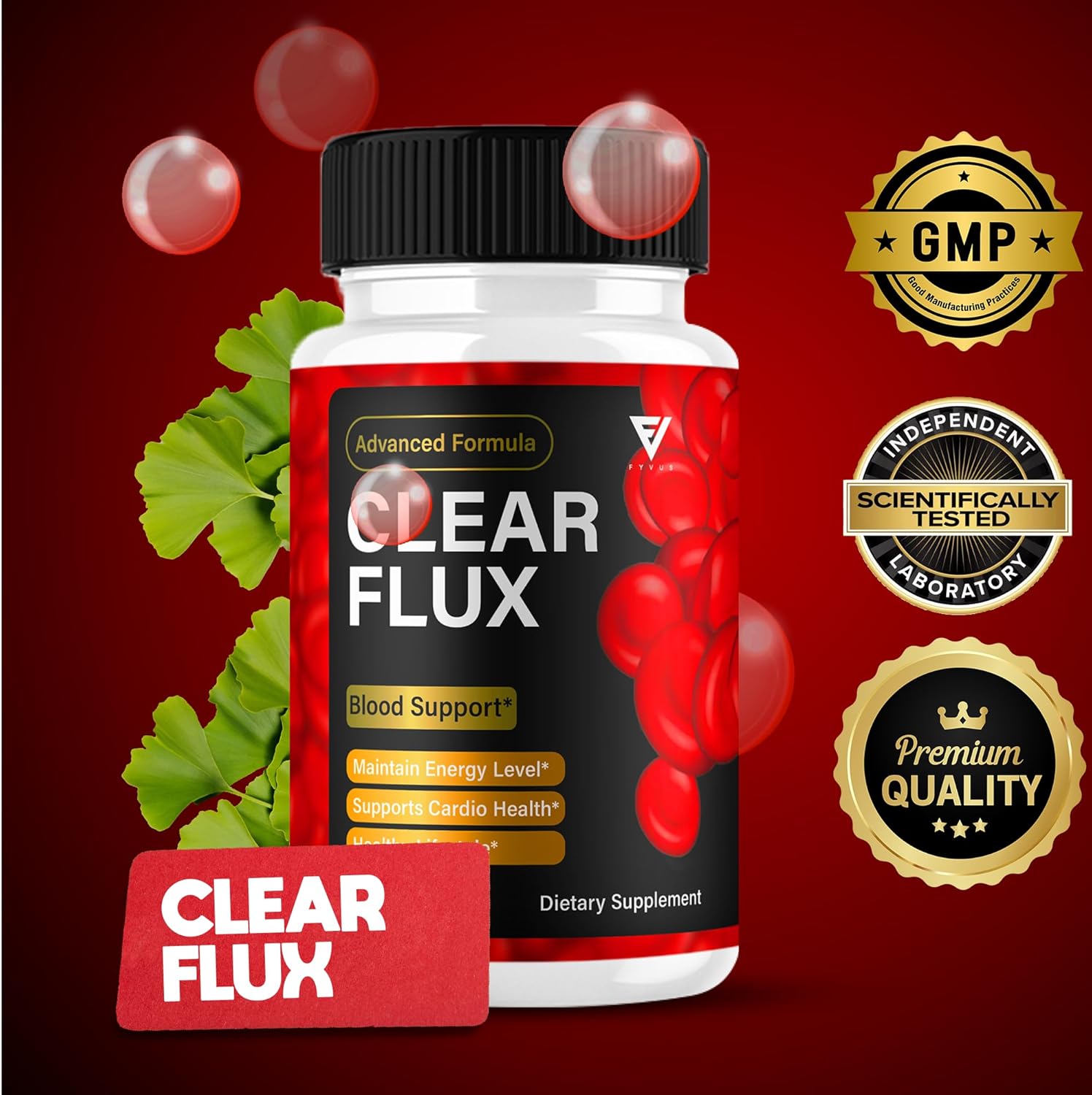 Clear Flux Maximum Strength Blood Support Supplement - 60 Capsules for Overall Health & Vitality