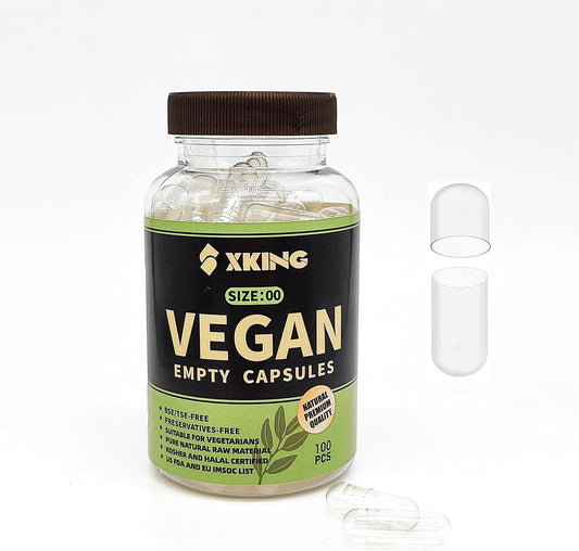 Clear Vegan Size 00 Empty Capsules - 100 Count for DIY Supplement Filling