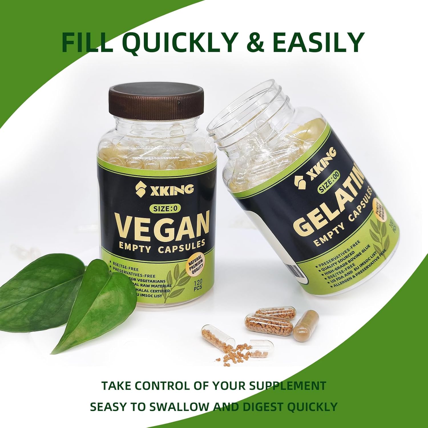 Clear Vegan Size 00 Empty Capsules - 100 Count for DIY Supplement Filling