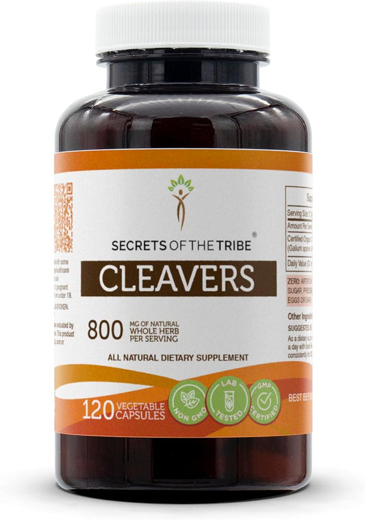 Cleavers 800 mg Dried Herb Capsules by Secrets of the Tribe - 120 Capsules