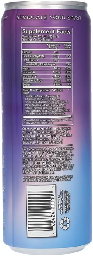 Cloud 9 Natural Aphrodisiac Nutritional Supplement for Sensory Enhancement in a 12 fl oz Aluminum Can