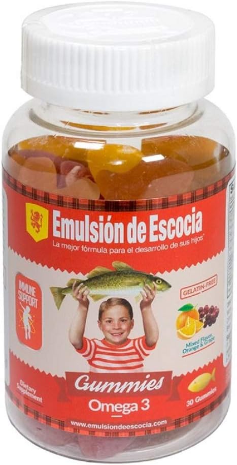 Cod Liver Oil Gummies with Vitamins A, B1, D, and E for Immune System Support - Mango Flavor (30 Gummies)