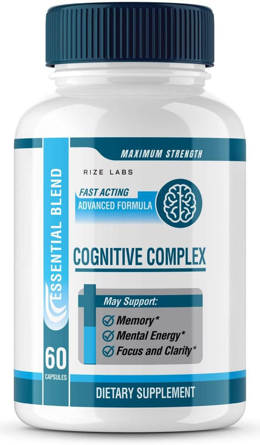 Cognitive Support Pills - Maximum Strength Brain Focus Supplement for Mental Energy and Memory - Fast Acting Formula for Adults (60 Capsules)