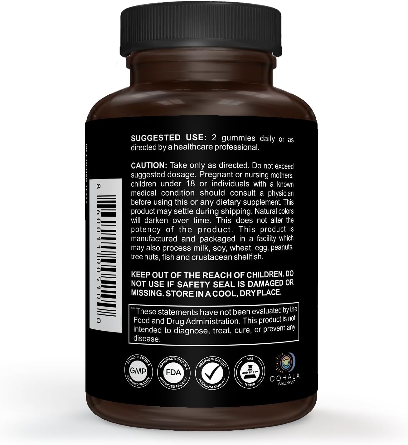 COHALA WELLNESS Mushroom X 10-in-1 Blend Vegan Gummies - Reishi Turkey Tails Lions Mane Supplement for Brain, Immune Support, Energy, Stress Relief - 60 Gummies