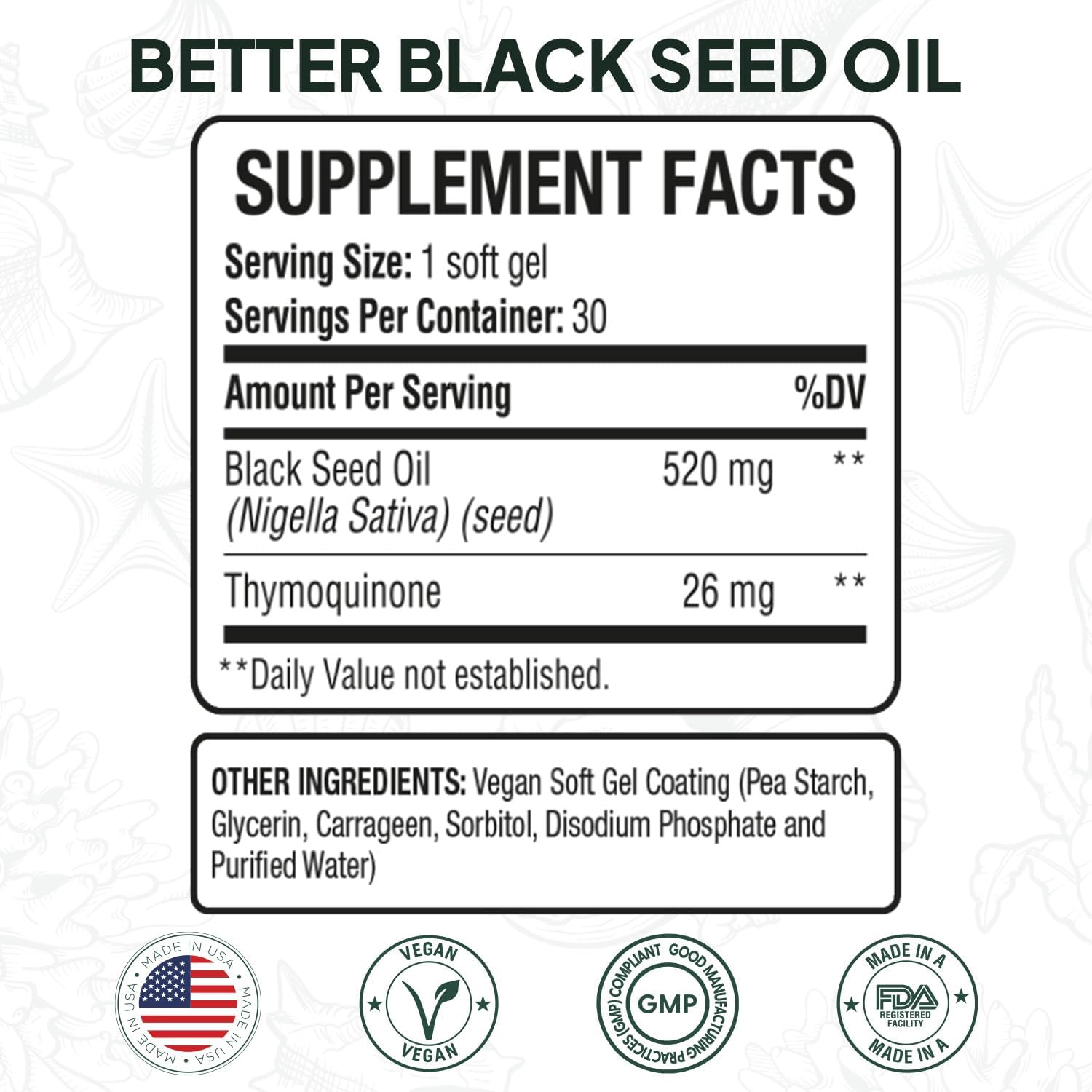 Cold Pressed Organic Black Seed Oil with 5% Thymoquinone for Immune Support and Cellular Health - Pure Nigella Sativa Oil for Memory and Vitality