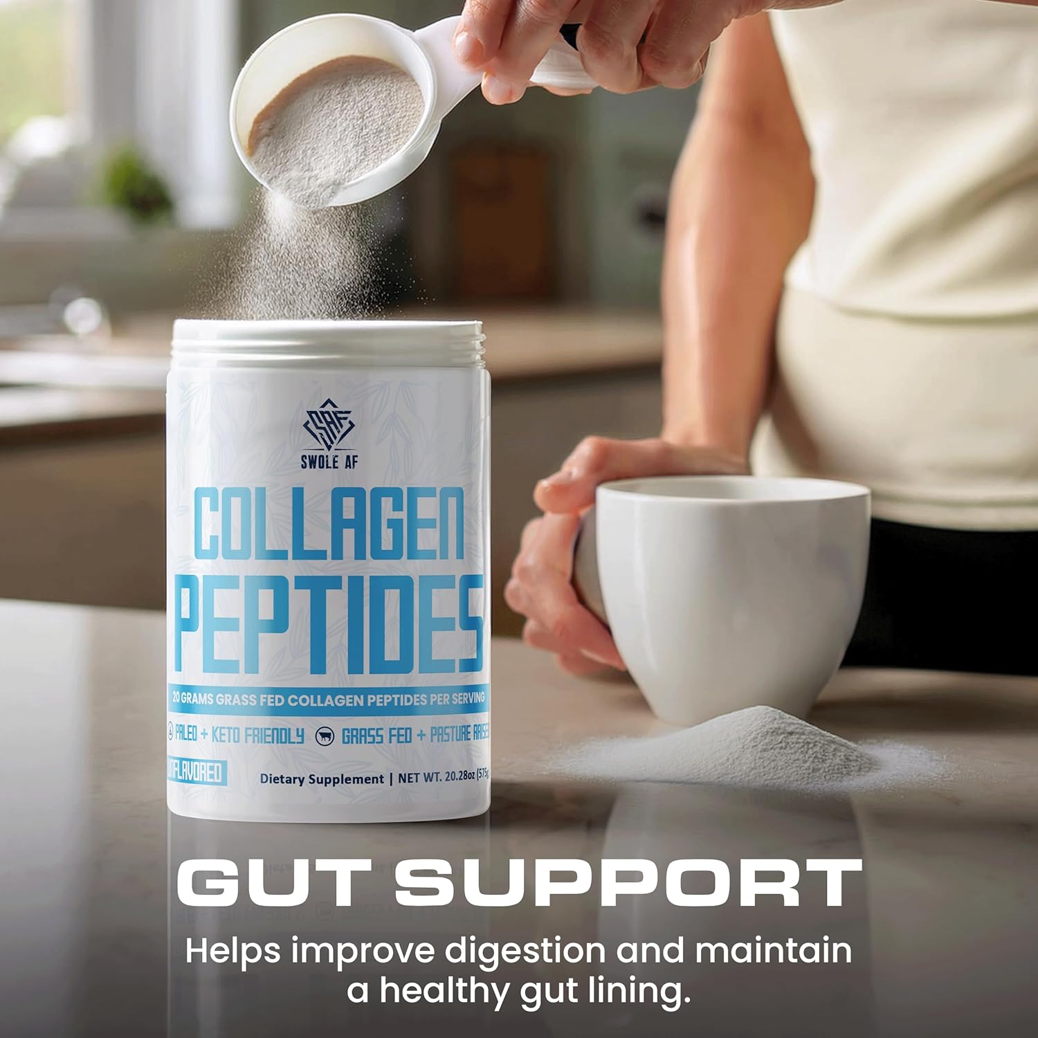 Collagen Peptides Powder for Radiance, Joint & Gut Health - Paleo & Keto Friendly Unflavored Supplement