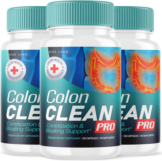 Colon Clean Pro Capsules (3 Pack) - All-Natural Pills for Bloating Relief and Gut Health - 180 Capsules, Reviews - ColonClean Pro Supplement