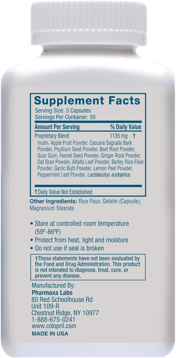 Colopril Internal Cleanse Supplement - 90 Capsules for 1-Month Supply