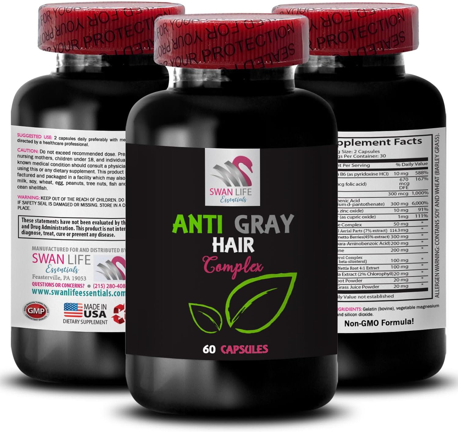 Color Rejuvenation Anti Gray Hair Complex - Gray Hair Management & Color Protection - 2 Bottles 120 Capsules