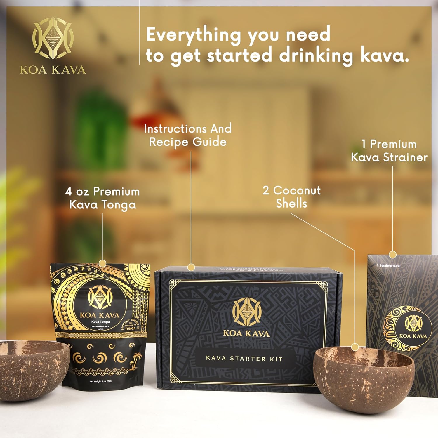 Complete Kava Kava Tea Starter Set for Ultimate Relaxation with Pure Kava Root