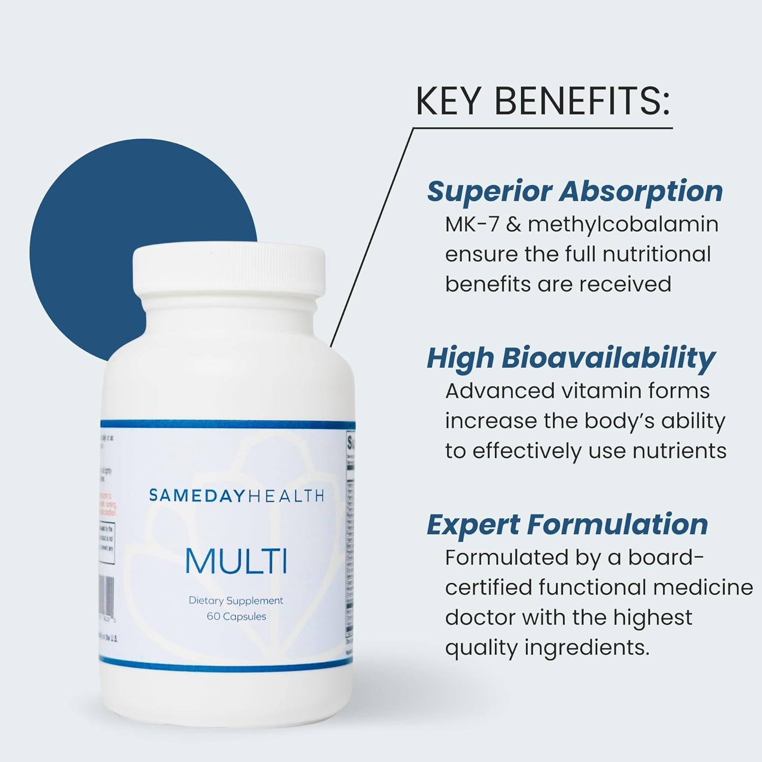 Complete Multivitamin for Men and Women - SAMEDAY HEALTH Integrative Functional Health Formula, 60-Day Supply