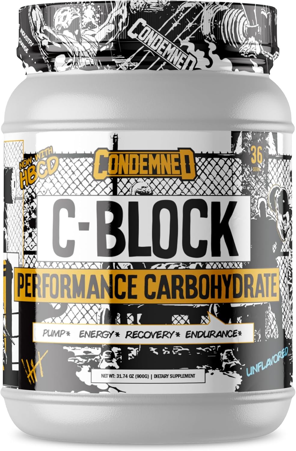 Condemned Labz C-Block Performance Carbohydrate Powder - 25g Carb10, Rapid Digestion - Boost Stamina & Recovery - 36 Servings (Unflavored)