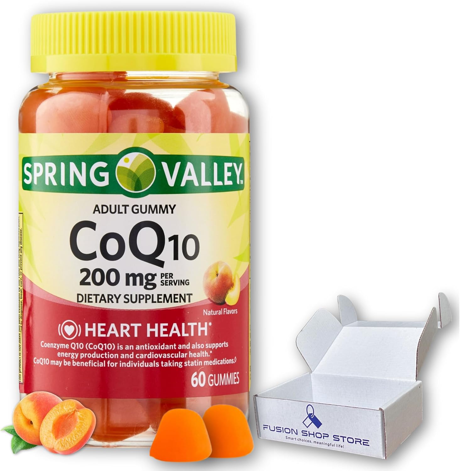 CoQ10 200mg Gummies - Coenzyme Supplement for Adults - 60 Count Pack - FUSION SHOP STORE