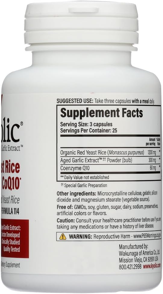 CoQ10-Enriched Kyolic Red Yeast Rice Supplement for Heart Health