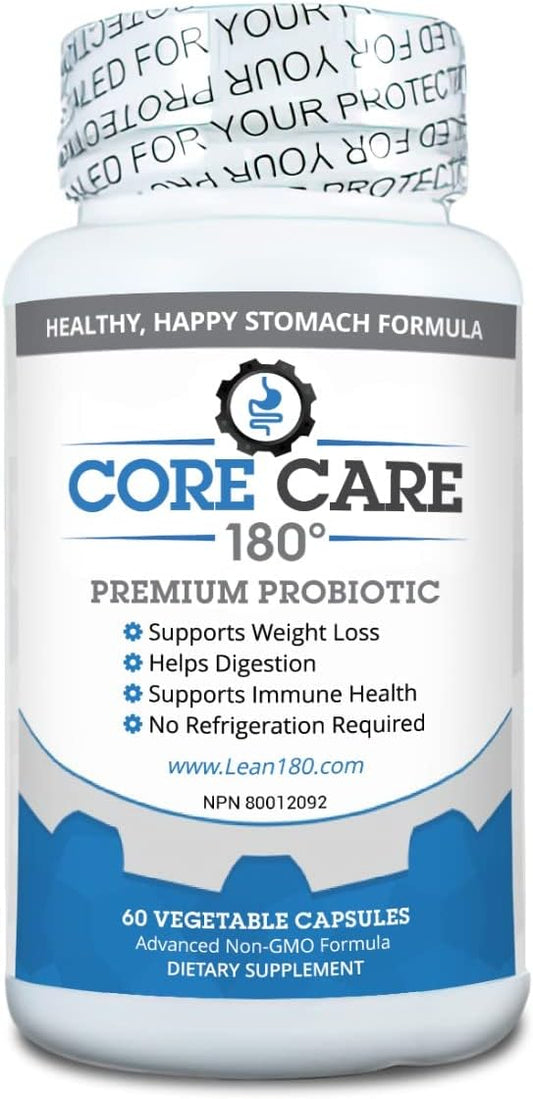 Core Care 180: All Natural Probiotic Supplement for Gut Health, Digestion, Mood, Bloating, Constipation, Gas - 30 Day Supply for Men and Women