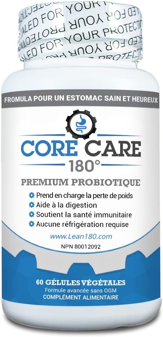 Core Care 180: All Natural Probiotic Supplement for Gut Health, Digestion, Mood, Bloating, Constipation, Gas - 30 Day Supply for Men and Women