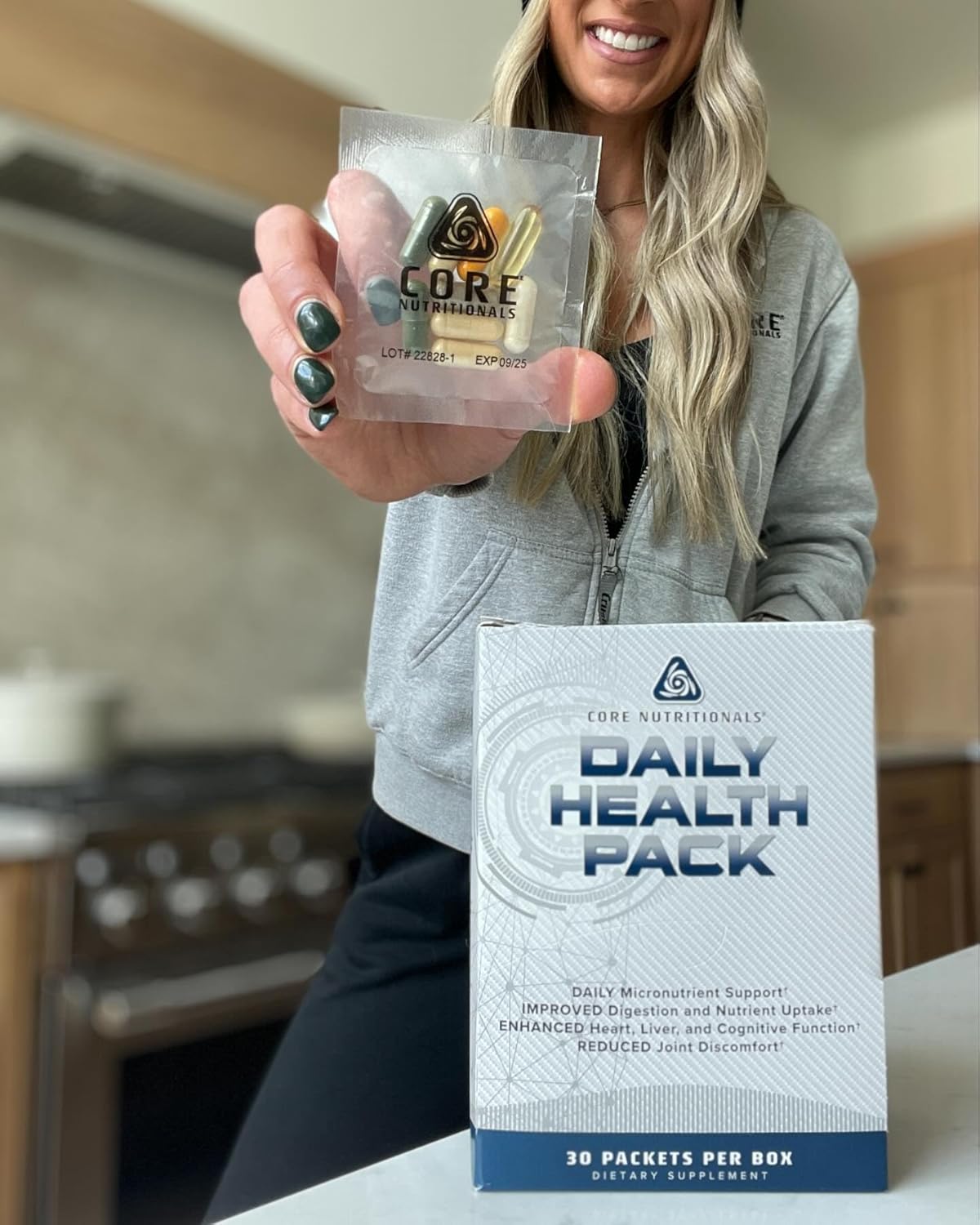 Core Nutritionals Daily Health Pack: Micronutrients, Omega-3, Probiotics, Greens & Reds - Supports Joints & Organs - 30 Packets