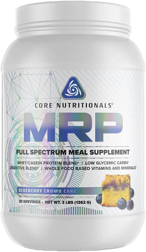 Core Nutritionals Platinum MRP Full Spectrum Meal Replacement - Blueberry Crumb Cake Flavor, 27G Protein, Sustained Release Amino Acids, 20 Servings