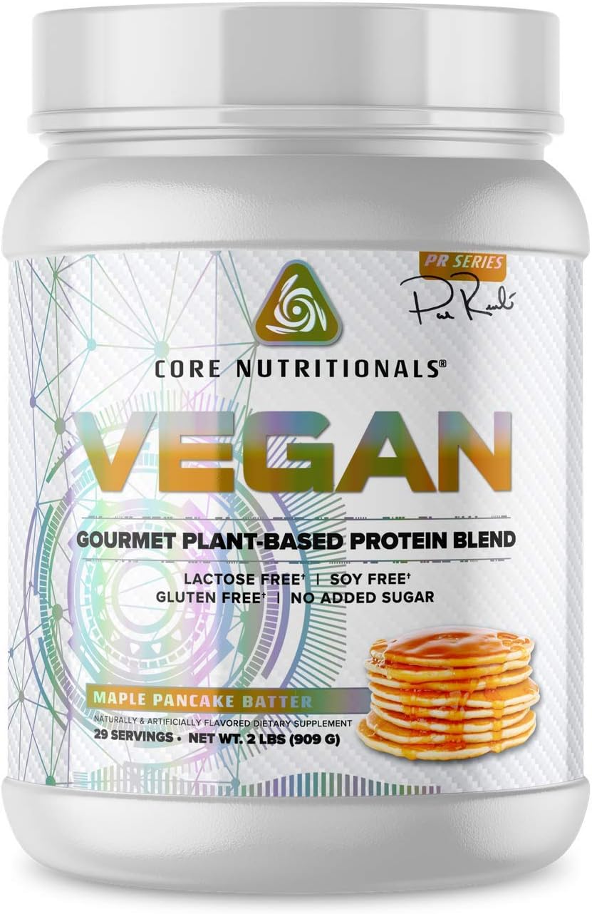 Core Nutritionals Platinum Vegan Gourmet Plant-Based Protein Blend - Maple Pancake Batter, 29 Servings, 21g Pea Protein, Lactose, Soy, Gluten Free
