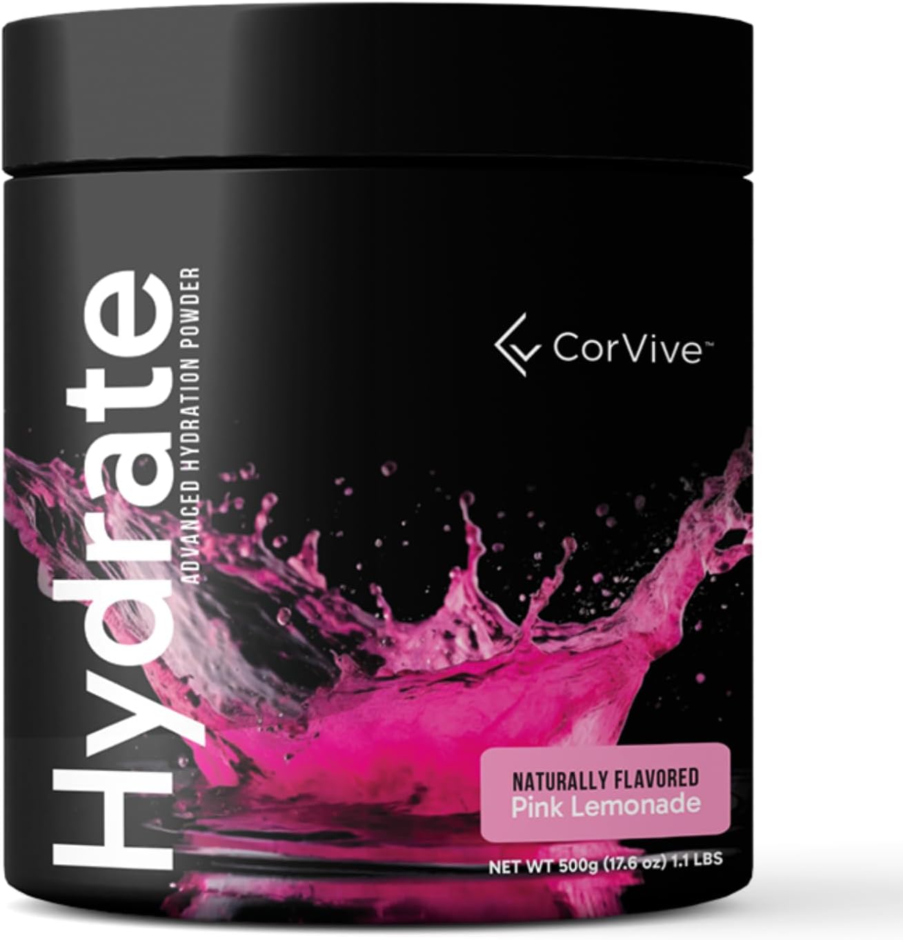 CorVive Pink Lemonade Hydrate Electrolyte Drink Mix - NSF Certified with Electrolytes, Vitamin C, Magnesium, Zinc, Potassium - Boost Performance for Athletes & Military - 50 Servings