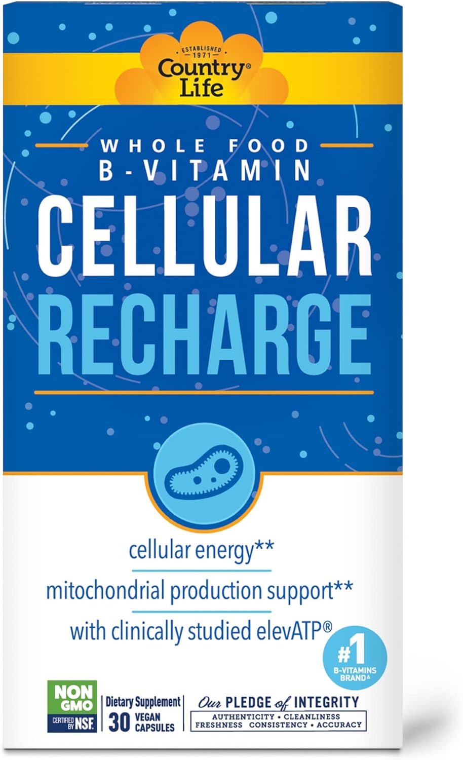 Country Life B Vitamin Cellular Recharge Supplement - 30 Tablets