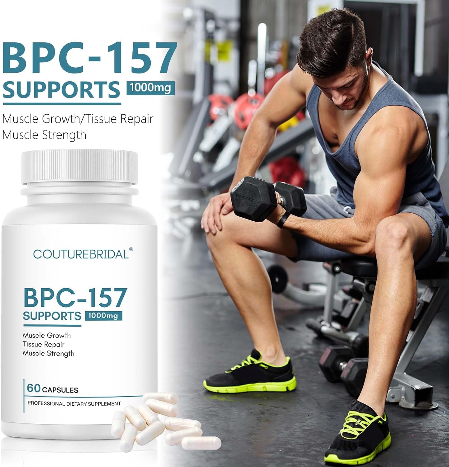 COUTUREBRIDAL BPCK-167 Peptide Capsules 1000mcg, Gluten-Free 60 Capsules