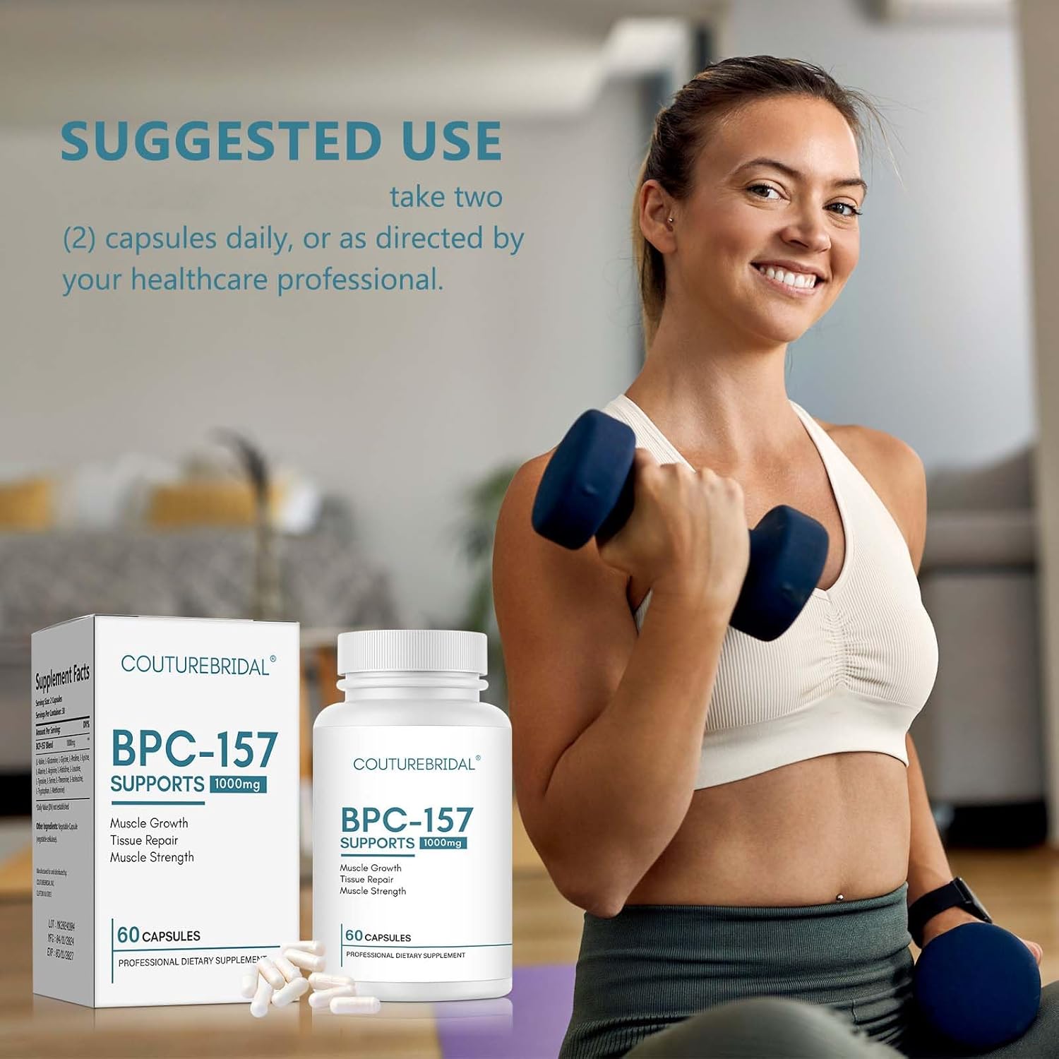COUTUREBRIDAL BPCK-167 Peptide Capsules 1000mcg, Gluten-Free 60 Capsules