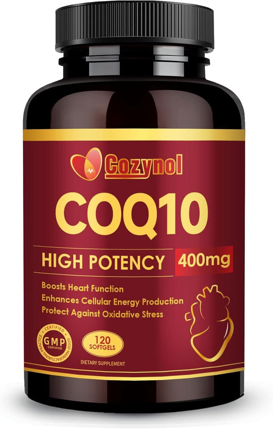 Cozynol CoQ10 400mg Softgels with Omega 3, PQQ - Heart Health & Energy Support (120 Count)