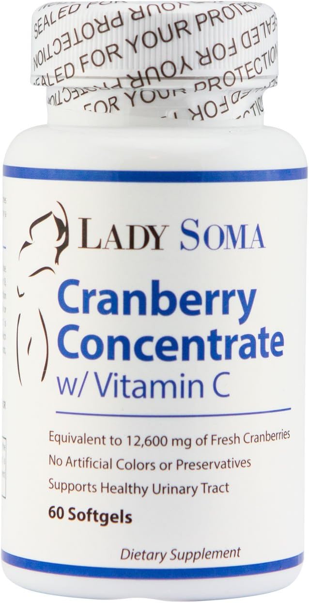 Cranberry UTI Dietary Supplement with Vitamin C - 60 Soft Gels by Lady Soma