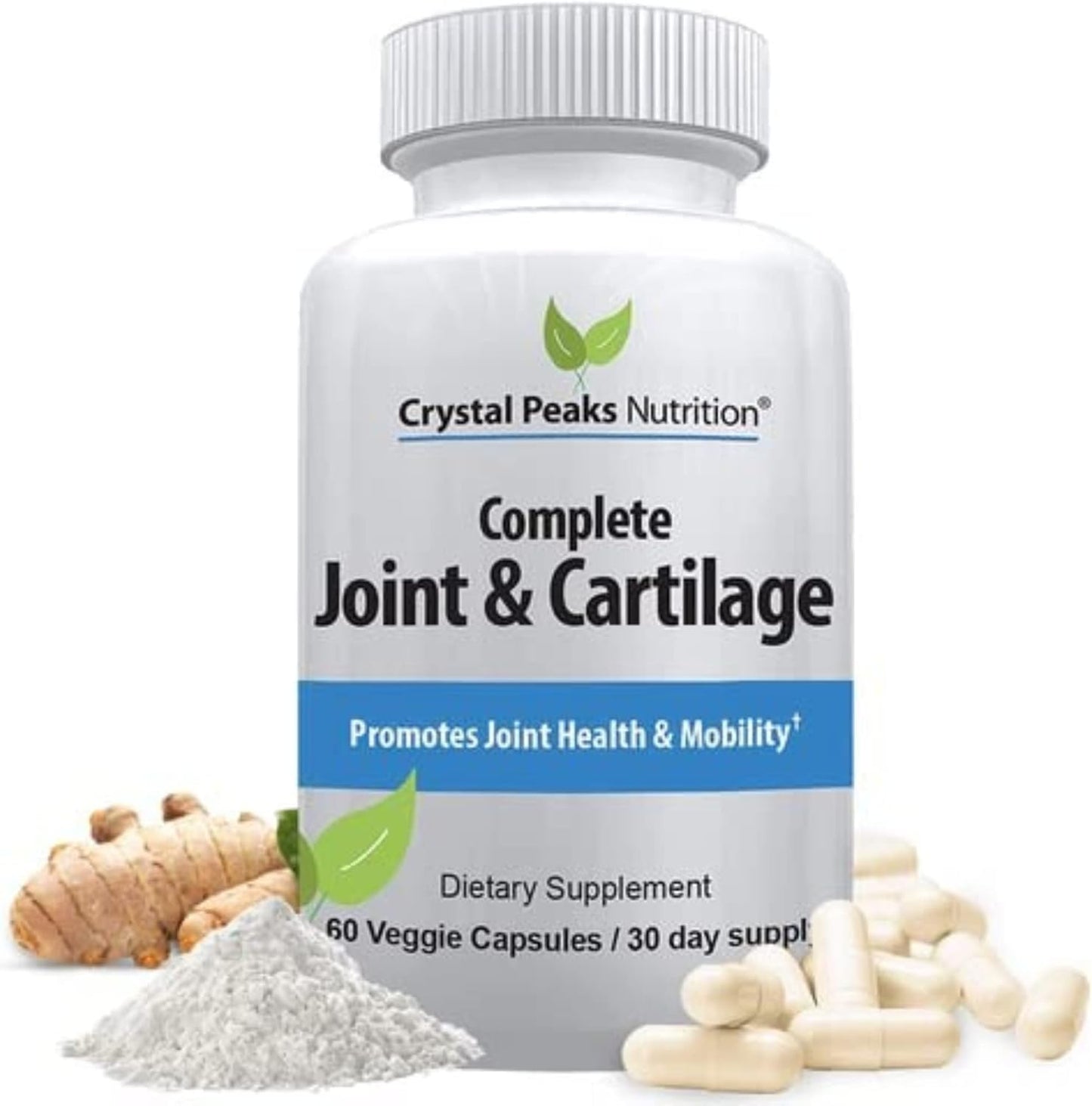 Crystal Peaks Nutrition Vegan Joint Support Capsules with Turmeric Curcumin & Black Pepper Extract - Max Strength Formula for Joint Mobility & Flexibility - 60 Capsules