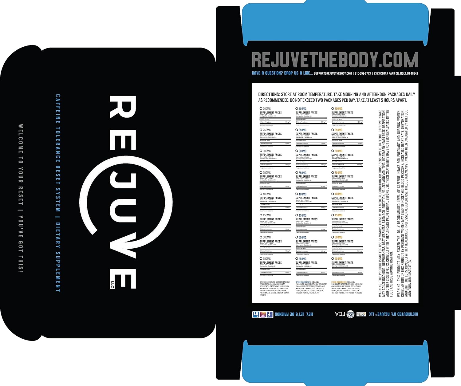 Customized 28 Day Plan to Quit Caffeine: Coffee Detox Supplement (250mg) to Avoid Withdrawal Symptoms and Wean Off Slowly
