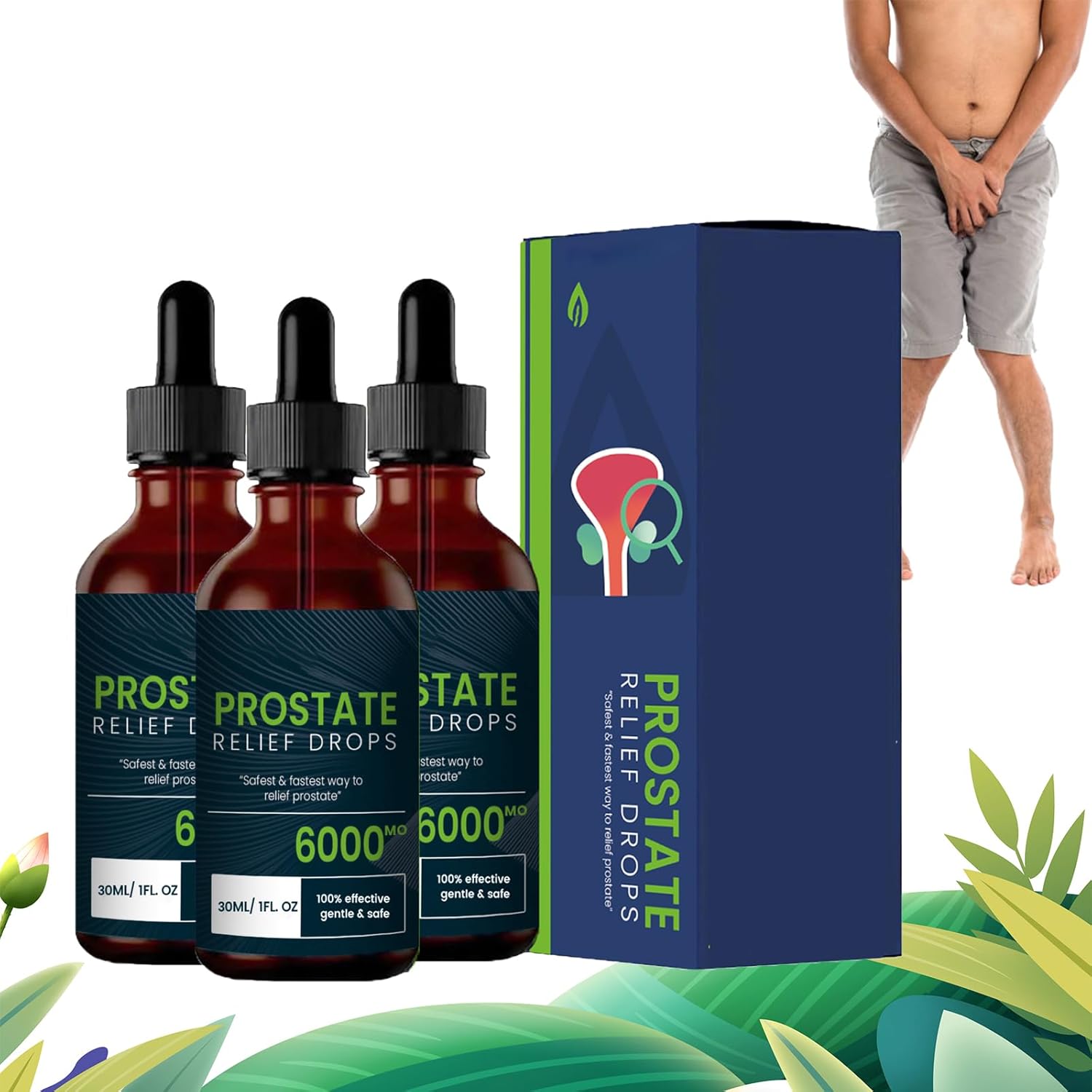 CYCVIZK Femipure Prostate Relief Drops - Natural Herbal Solution for Men's Prostate Health (3-Pack)