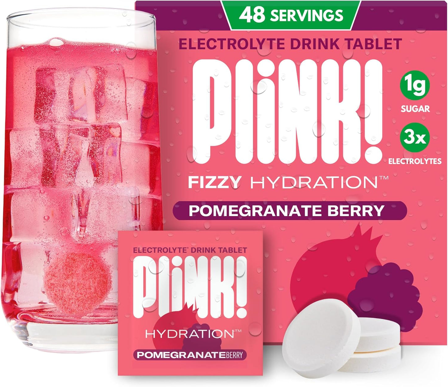 Daily Hydration Packets with Electrolyte Tablets - 48ct Sodium, Potassium, Magnesium Drink Tablets for Low-Calorie Keto Hydration