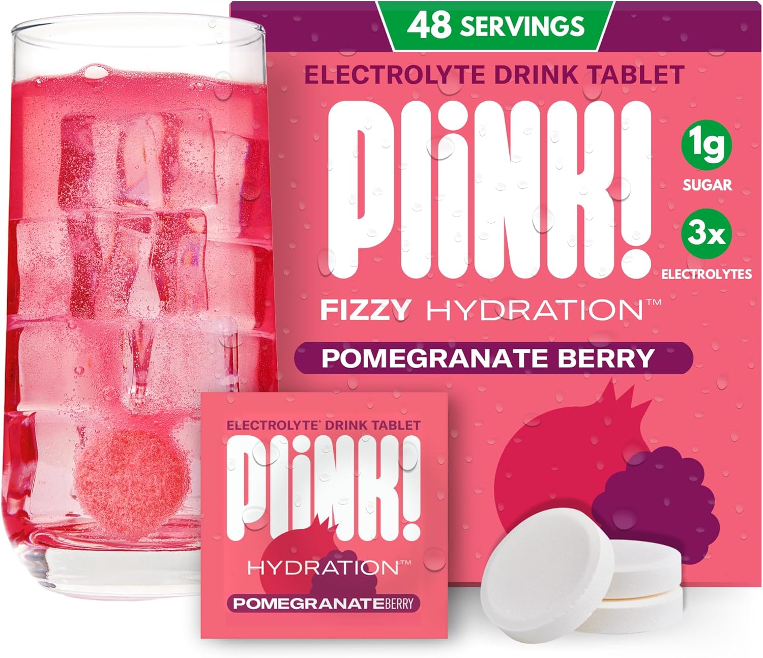 Daily Hydration Packets with Electrolyte Tablets - 48ct Sodium, Potassium, Magnesium Drink Tablets for Low-Calorie Keto Hydration