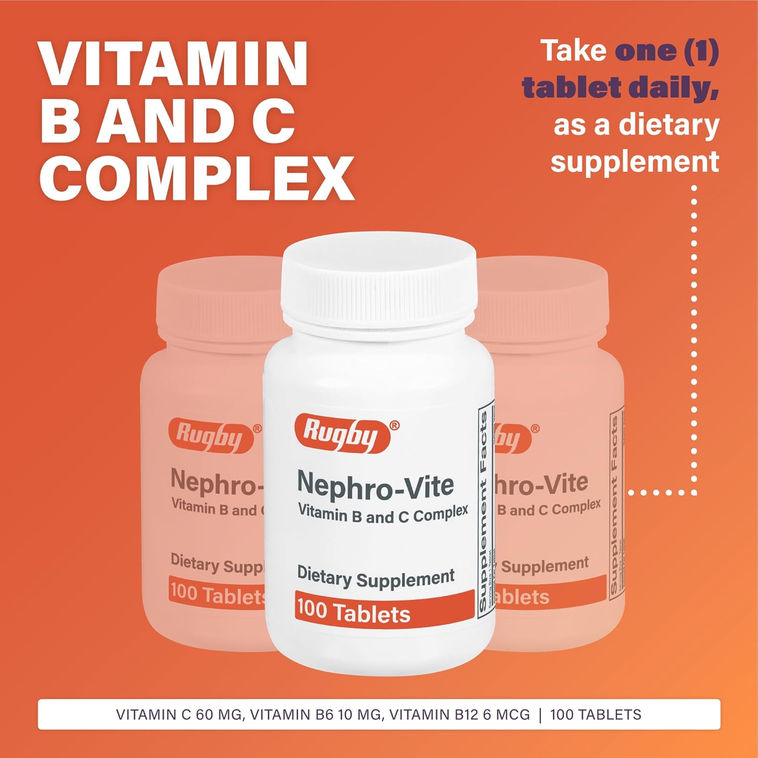 DAONEG Nephro-Vite Tablets - 100 Count Bottles (Pack of 3)