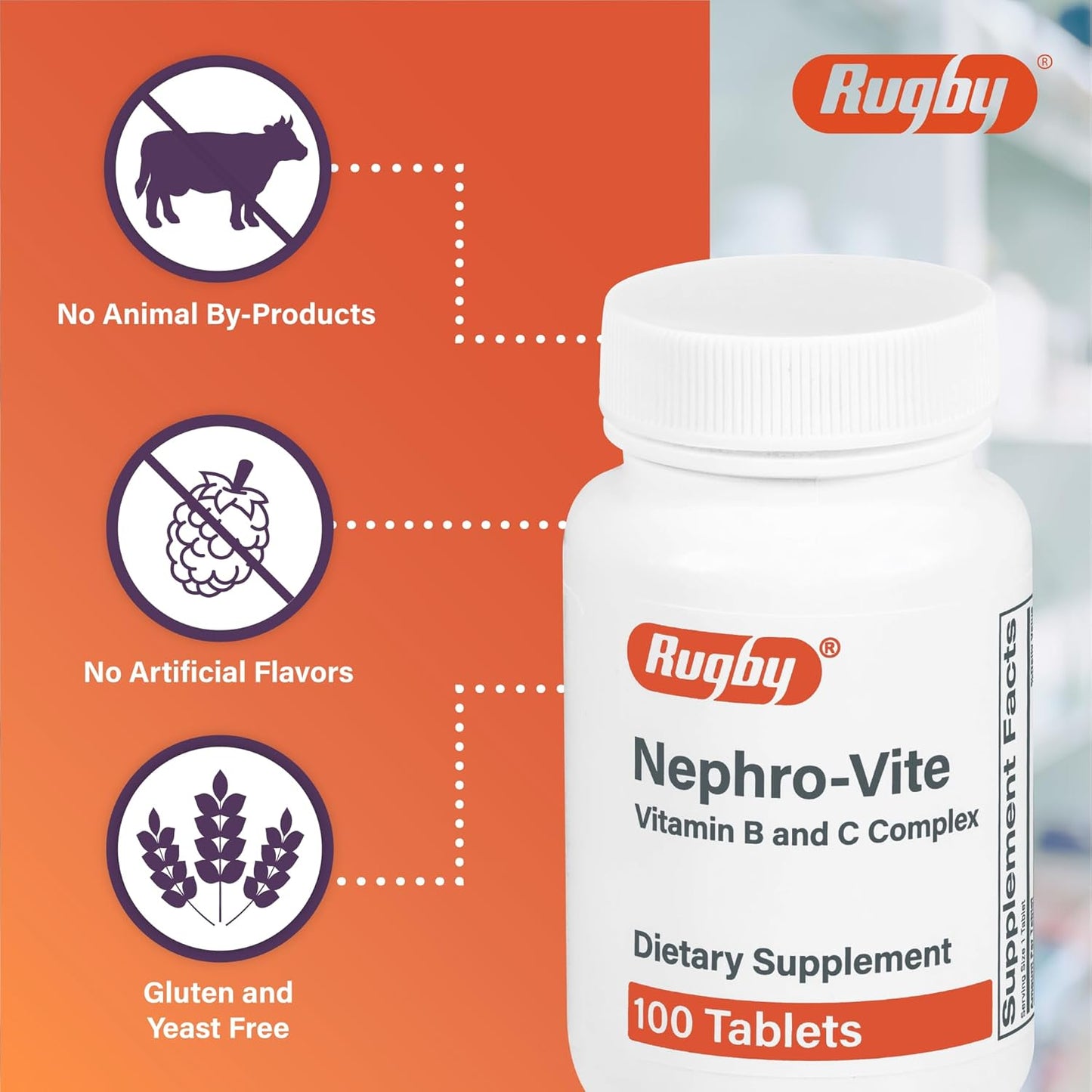 DAONEG Nephro-Vite Tablets - 100 Count Bottles (Pack of 3)