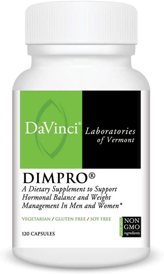 DaVinci Laboratories Dimpro - Natural Estrogen Blocker Supplement for Men and Women, 120 Count