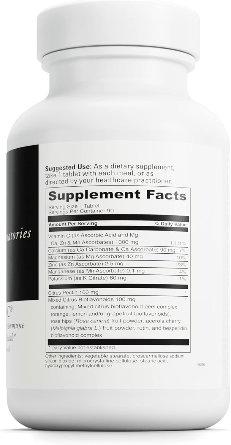 DAVINCI Labs Poten-C: Immune System & Collagen Support with Vitamin C & Minerals - 90 Vegetarian Tablets