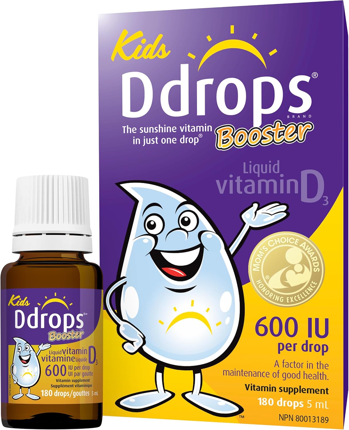 Ddrops 600 IU Booster Supplement for Immune Support, 5 ml Bottle